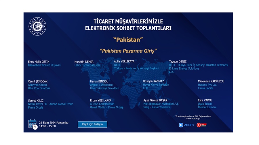 Ticaret Müşavirlerimizle Elektronik Sohbet Toplantıları - Pakistan - 24.10.2024