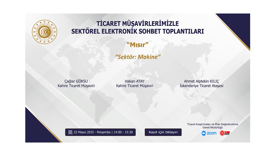 Ticaret Müşavirlerimizle Sektörel Elektronik Sohbet Toplantıları - Mısır - 22.05.2025