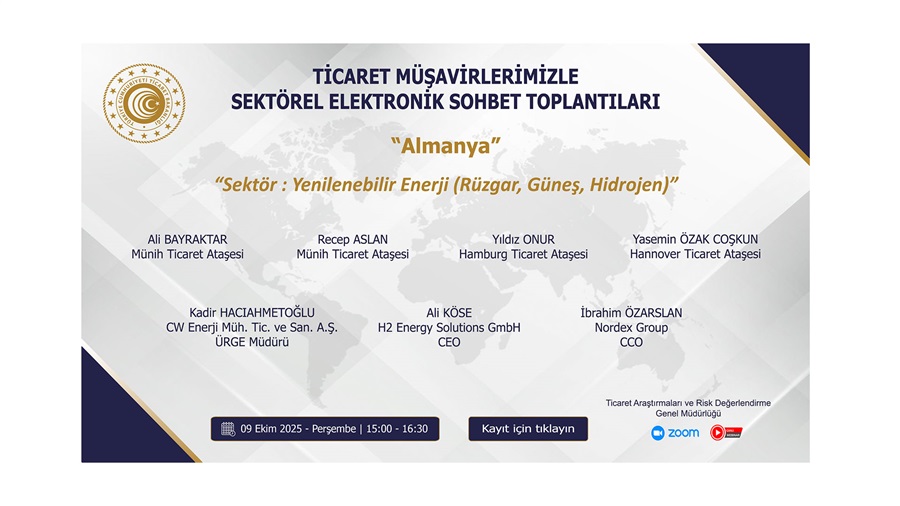 Ticaret Müşavirlerimizle Sektörel Elektronik Sohbet Toplantıları - Almanya - 09.10.2025