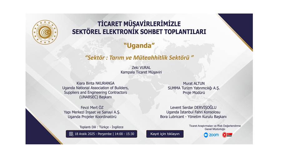 Ticaret Müşavirlerimizle Sektörel Elektronik Sohbet Toplantıları - Uganda - 18.12.2025