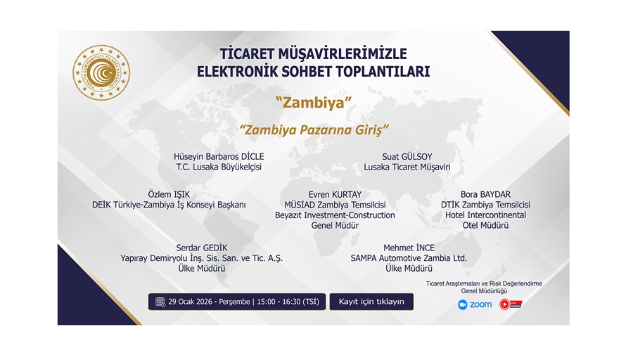 Ticaret Müşavirlerimizle Elektronik Sohbet Toplantıları - Zambiya - 29.01.2026